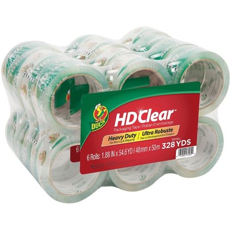 DUCK BRAND Packing Tape, 1.88x54.7Yds., 24/CT, Clear 4PK DUC393730